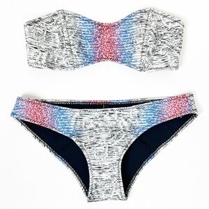 Lisa Marie 2-Piece matching set scuba bikini strapless bandeau size small